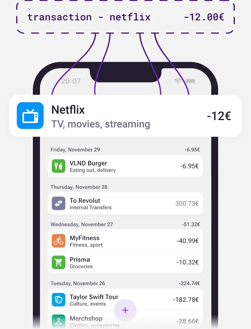 Your expenses, categorised with AI
