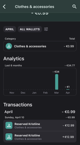 Bilance app screenshot