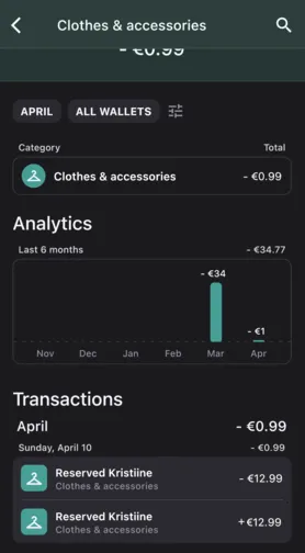 Bilance app screenshot