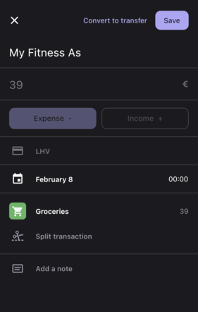 Bilance app screenshot