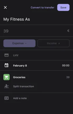 Bilance app screenshot