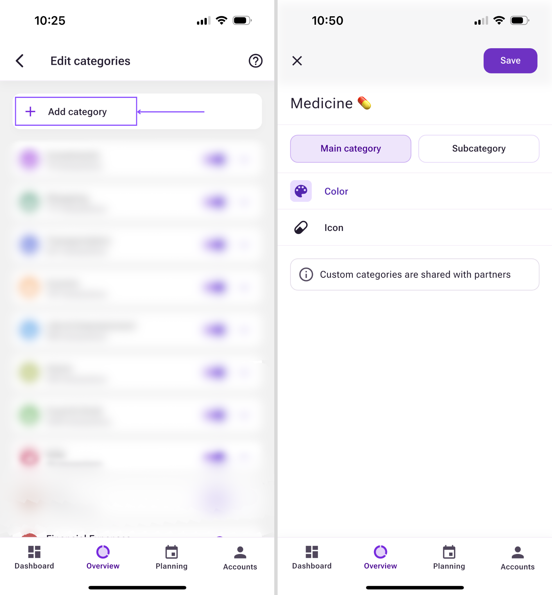 Bilance app screenshot