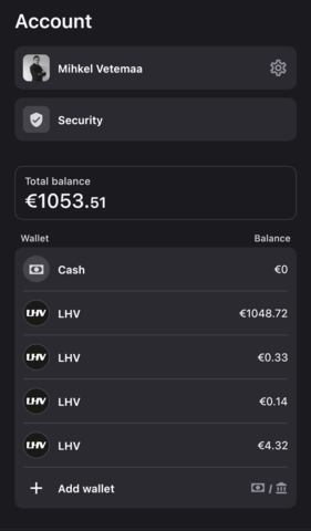 Bilance app screenshot