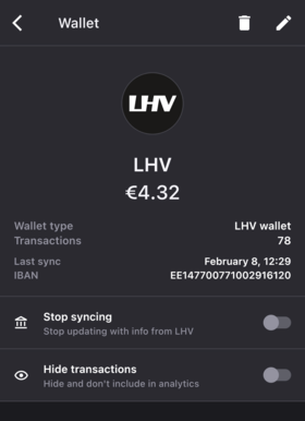 Bilance app screenshot