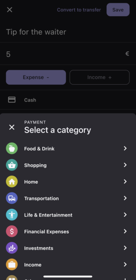 Bilance app screenshot