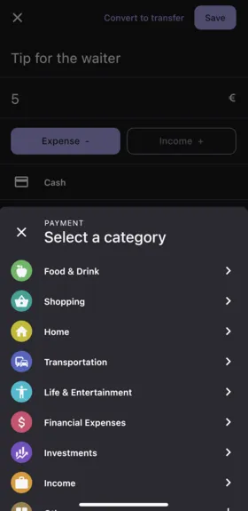 Bilance app screenshot