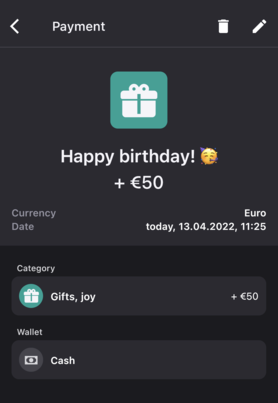 Bilance app screenshot