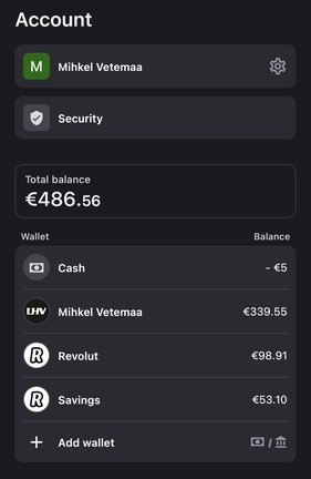 Bilance app screenshot