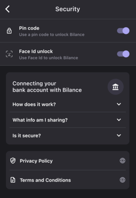 Bilance app screenshot