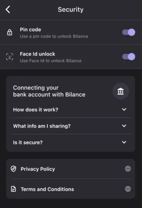 Bilance app screenshot