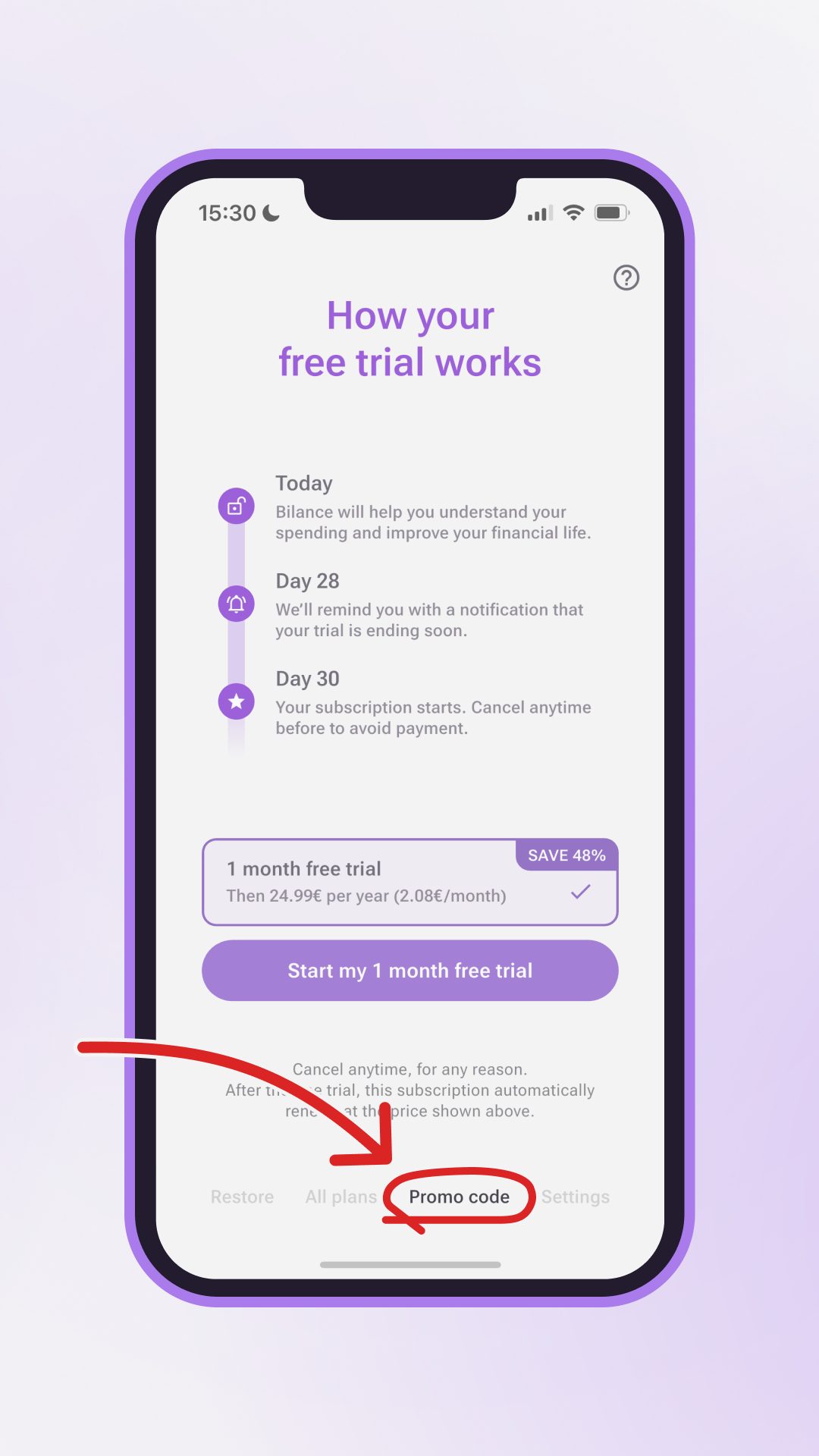Bilance app screenshot