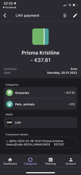 Bilance app screenshot