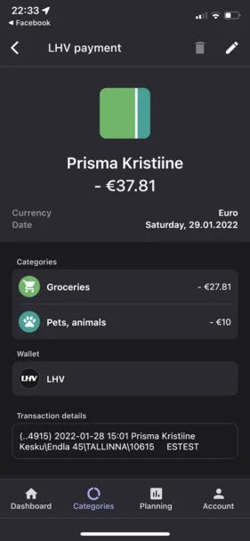 Bilance app screenshot