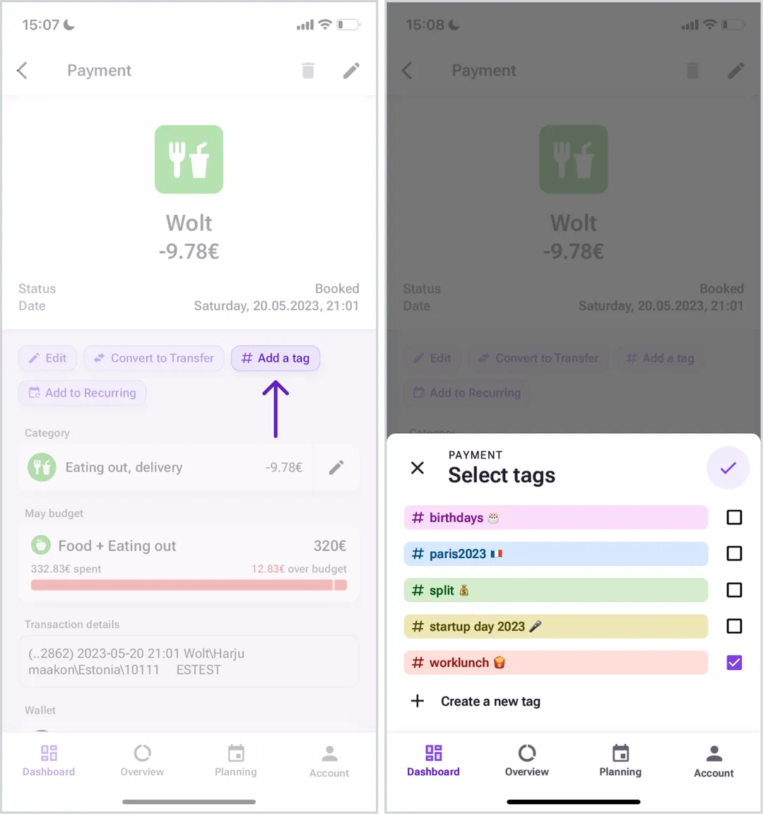 Bilance app screenshot