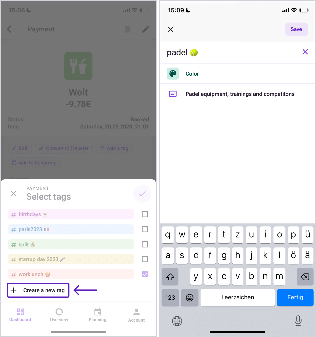 Bilance app screenshot