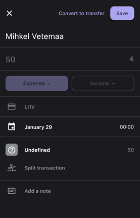 Bilance app screenshot