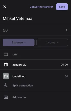 Bilance app screenshot